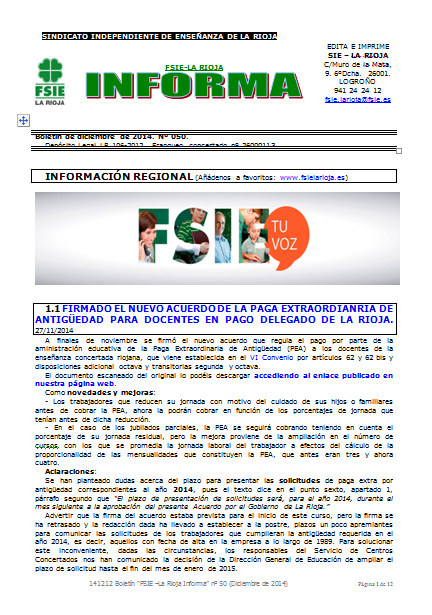 141212 BOLETÍN FSIE RIOJA DIC 2014 PORTADA